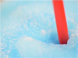 Blue slush with straw