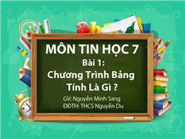 Chương Trình Bảng Tính Là Gì ?